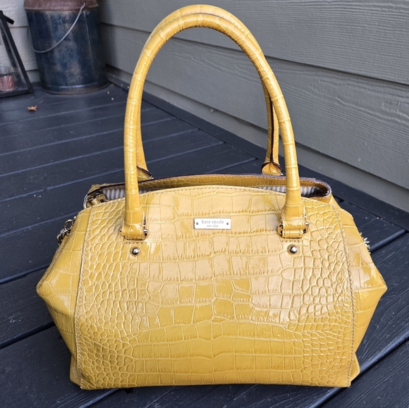 Kate Spade Croc Embossed Convertible Bag - Picture 1 of 14